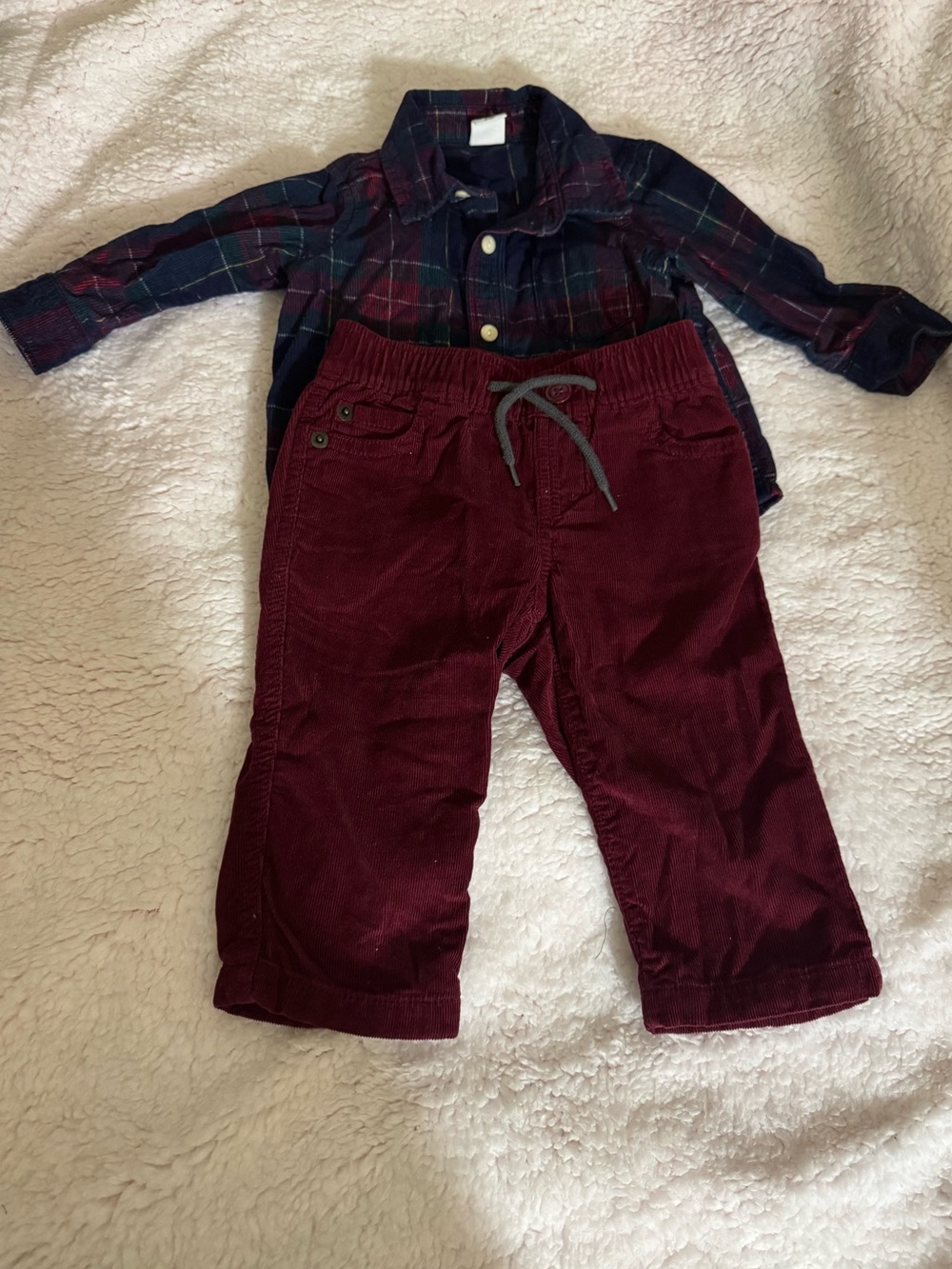 GAP Boys Burgundy Corduroy Joggers 6-12M